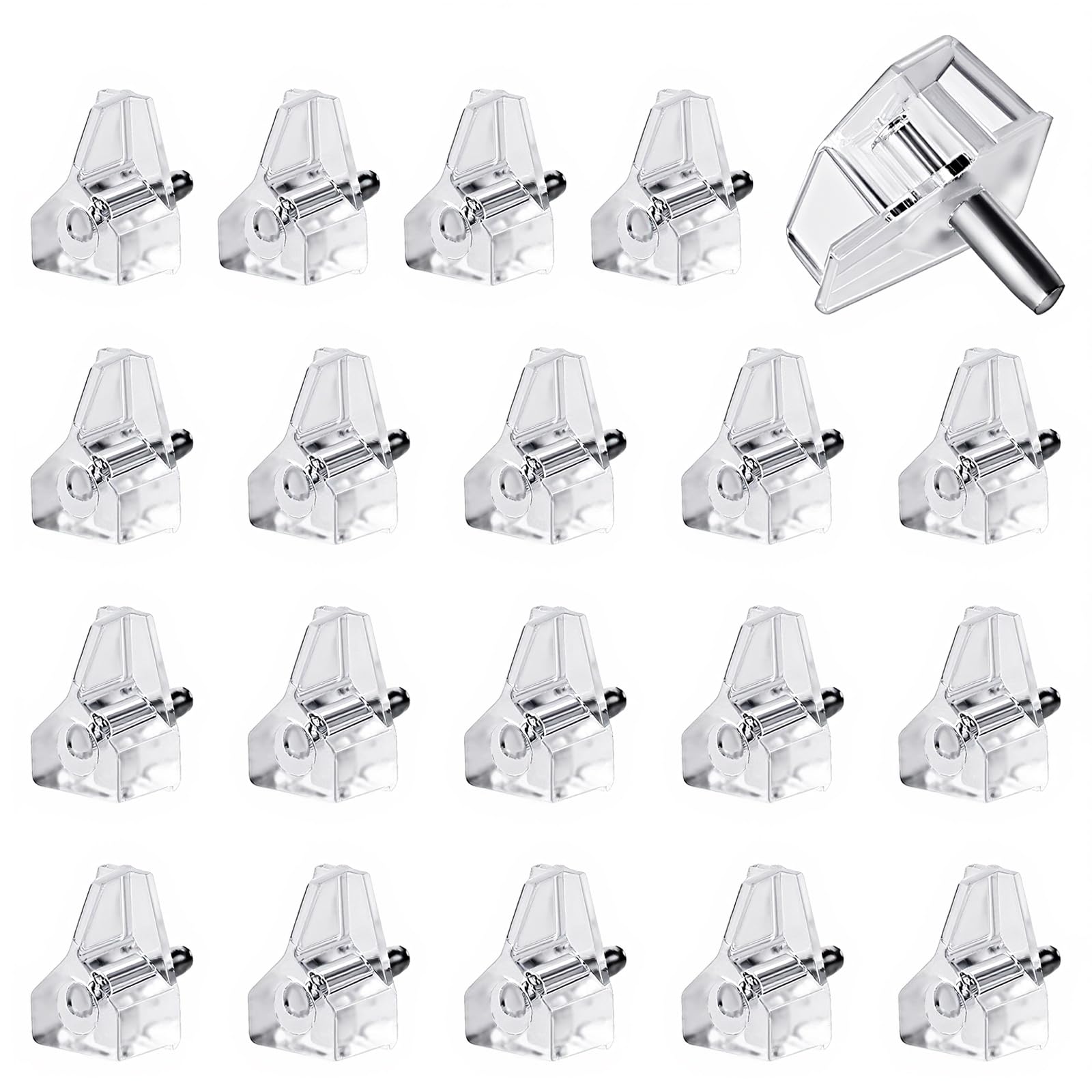 Photo 1 of 20pcs 1/8 Inch (3mm) Shelf Support Pegs, Clear Plastic Shelf Pins for Small 3mm Holes Only, Cabinet Shelfs Peg for Shelves, Support Pegs for Bookshelf, Kitchen Cabinet and More