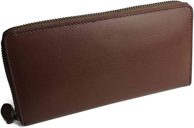 Amazon E Mono イーモノ 財布 長財布 メンズ レディース 本革 ラウンドファスナー ギャルソンウォレット ボックス小銭入れ ブラウン E Mono イーモノ 財布