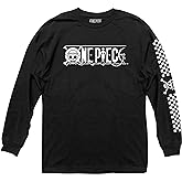 Ripple Junction One Piece Men's Long Sleeve T-Shirt Anime Straw Hat Pirates Jolly Roger Sleeve Graphic Officially Licensed