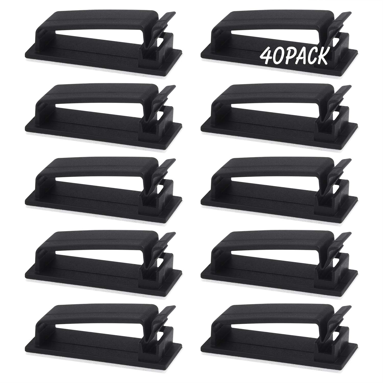 TUPARKA 40 Pack Self Adhesive Cable Clips Organizer for Car, Office and Home