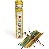 Point Games Pick Up Sticks Tube, Classic Game with 30 Bright Neon Pcs and a Storage Cylinder, Great for Any Gathering and Tra
