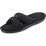 isotoner Women's Signature X-Slide Slipper, Satin Trim with Memory Foam