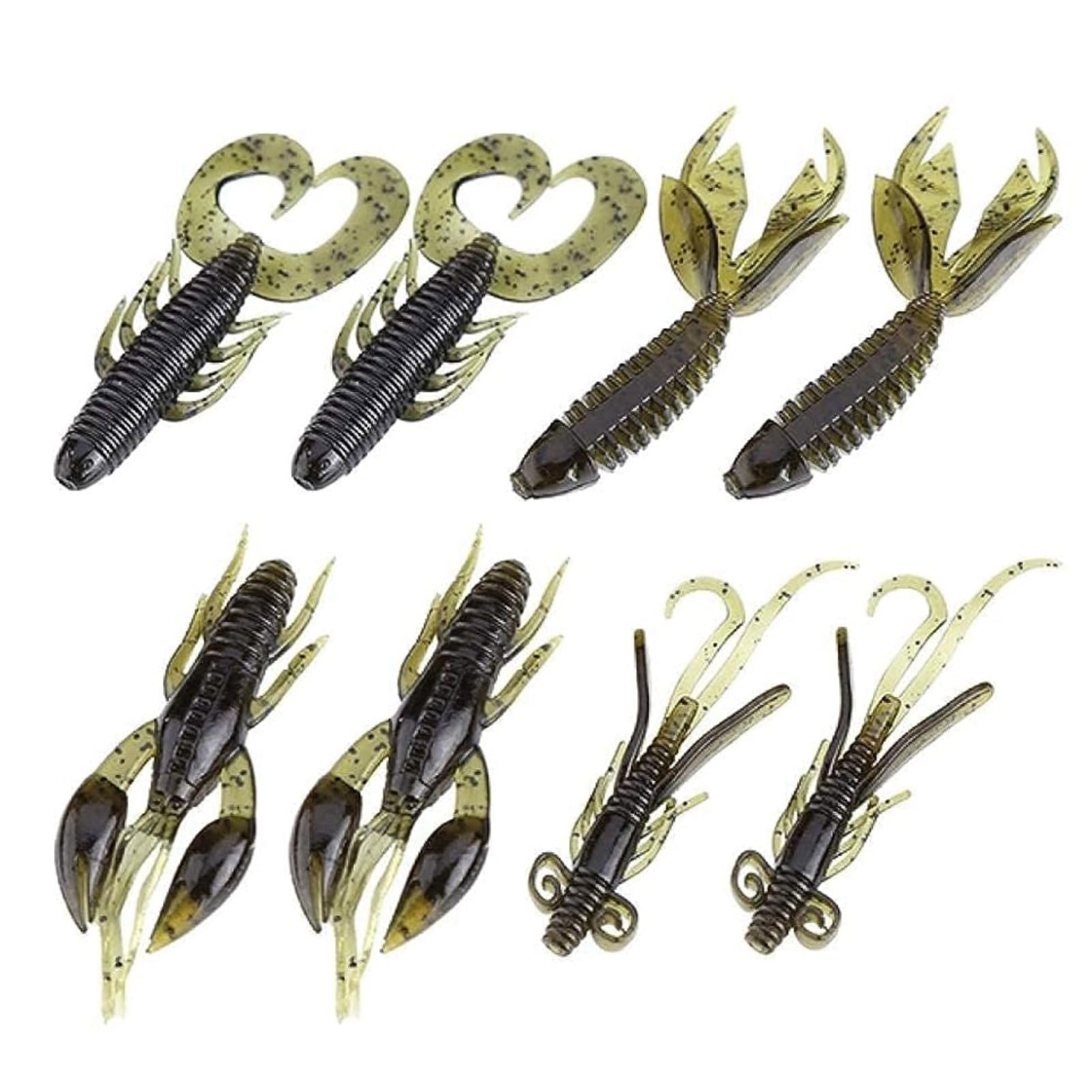 25Pcs Fishing Crawfish Lures, Soft Silicone Lobster Crayfish Fishing Jigs Lifelike Shrimp Shad Swimbait Artificial Shrimp Bait Lures for Freshwater Saltwater Trout Walleye Crappie (Green)