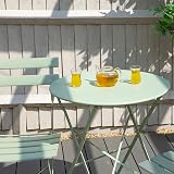 Harbour Housewares Sussex 2 Seater Folding Table Chairs Outdoor Sage Green view 7