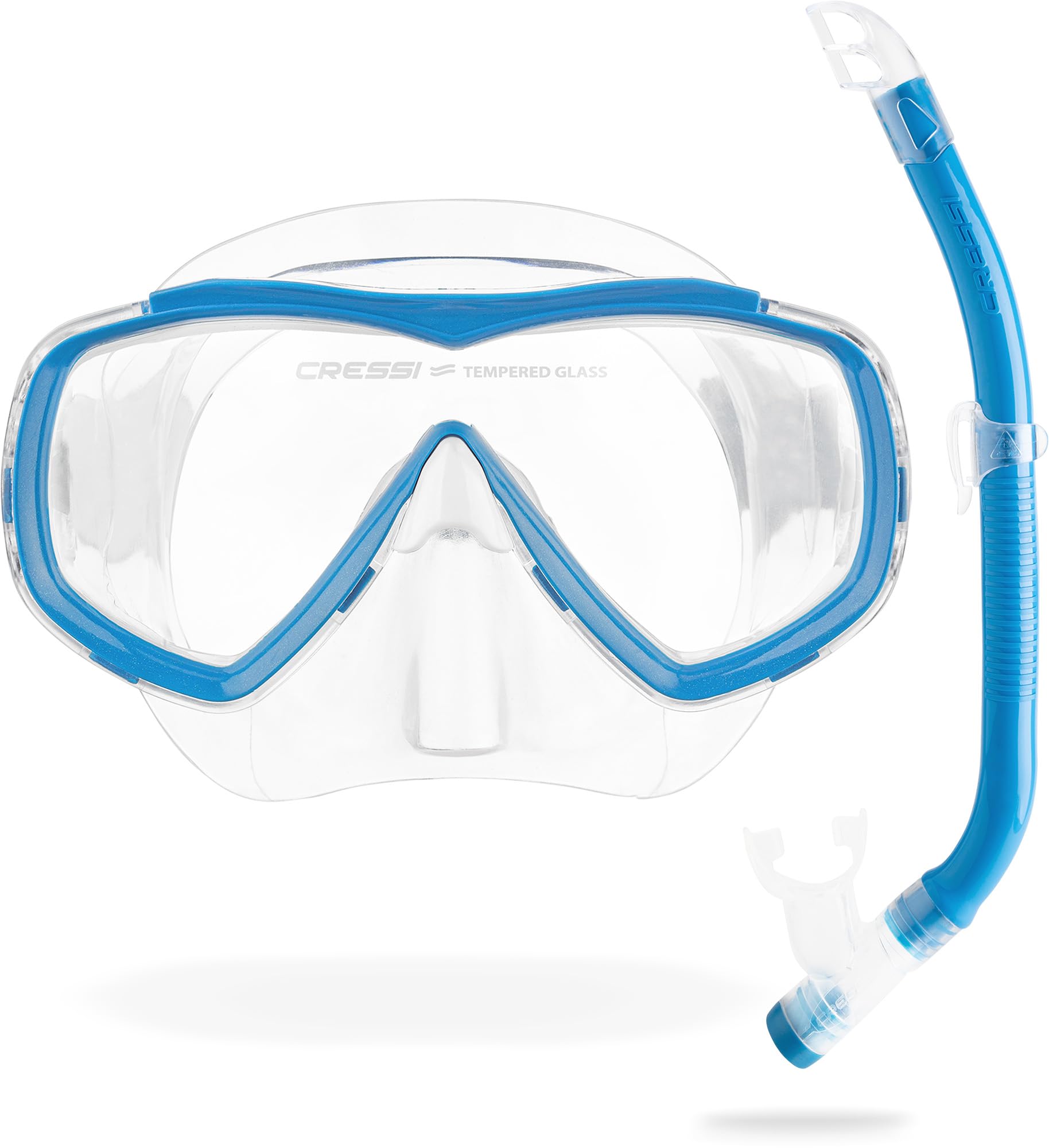 Cressi - Crg1B Unisex Child C/Set Estrella Vip Jr JUnisexor Snorkeling/Diving Combo Set - Transparent/Blue, Unisex