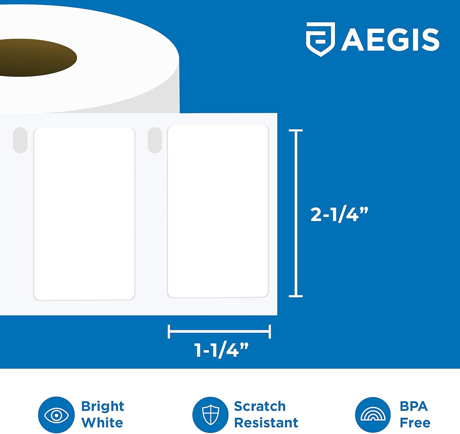 Aegis - Compatible Direct Thermal Labels Replacement for DYMO 30334 (2-1/4" X 1-1/4") Barcode, UPC, FBA - Use with Labelwriter 450, 450 Turbo, 4XL Printers (12 Rolls) : Office Products