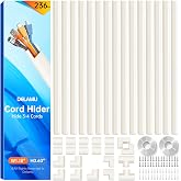 Delamu Beige Cord Hider, 236in Cord Covers for 3-4 Wires on Wall, Beige Cable Hider Wire Covers for Cords, Wire Hiders for TV on Wall, TV Cord Hider Wall to Hide Wires, 15x L15.7 W1.18 H0.6in