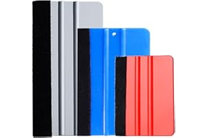 HAOJIAHO 3 Pcs Vinyl Wrap Squeegee of Different Sizes, Felt Squeegee Vinyl Scraper Tool, 3 Size Vinyl Wrap Squeegee Applicator Tool for Window Tint, Wallpaper, Decal Sticker, Universal Car Accessories