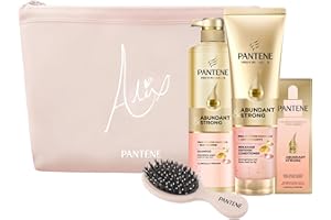 Alix Earle Pantene Abundant & Strong 5-Piece Gift Set - Regimen includes Shampoo (13.5 oz), Conditioner (8 oz), Serum (2 oz) for Hair Loss, Thinning, Anti-Breakage, Volume - Grows Healthier