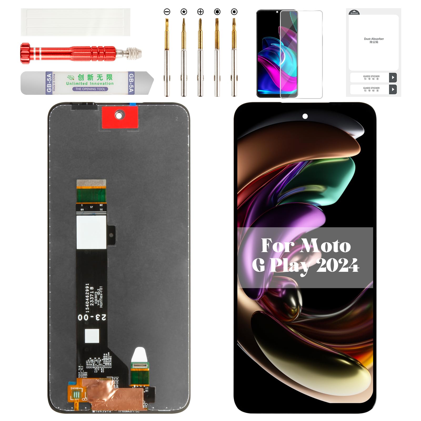 Photo 1 of for Moto G Play 2024 Screen Replacement for Motorola Moto G Play 2024 LCD Replacement Screen Digitizer for Moto G Play 2024 Display Assembly Touch Without Frame XT-2413 Black