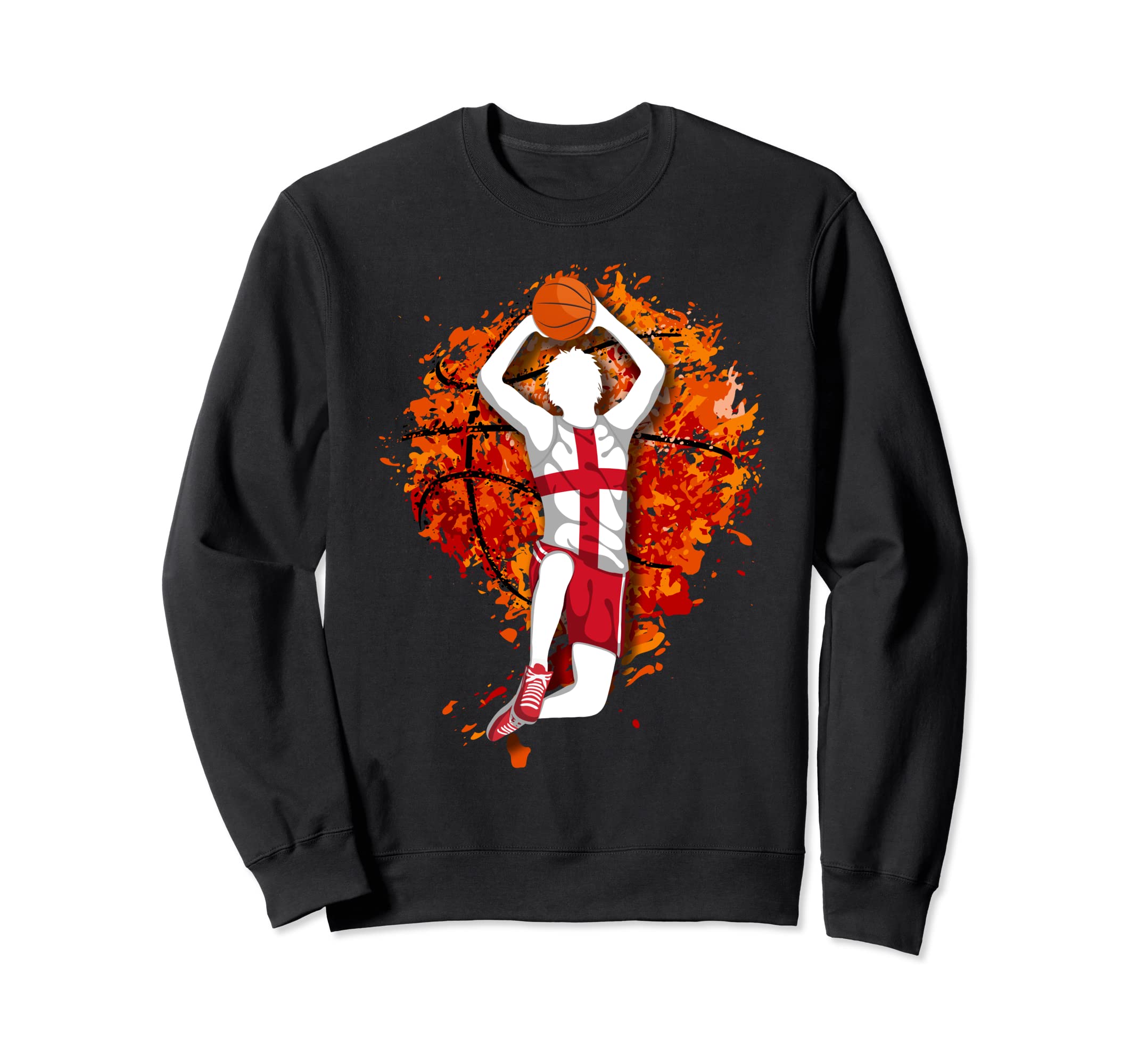 England Basketball English National Flag Mid Air Slam Dunk Sweatshirt