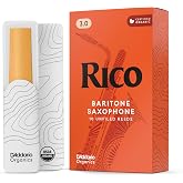 Rico Organic Baritone Saxophone Reeds Strength 3.0, 10-Pack | Rico Organic baritone sax reeds provide consistent response, easy playability, warm tone and reliable performance.