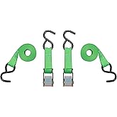 SmartStraps 6’ Cambuckle Tie Down, 2 Pack — Standard Duty Tie-Down Ratchet Straps — 1,200lb Break Strength, 400lb Safe Work Load — Ideal for Tying Down Dirt Bikes, ATVs and Mowers