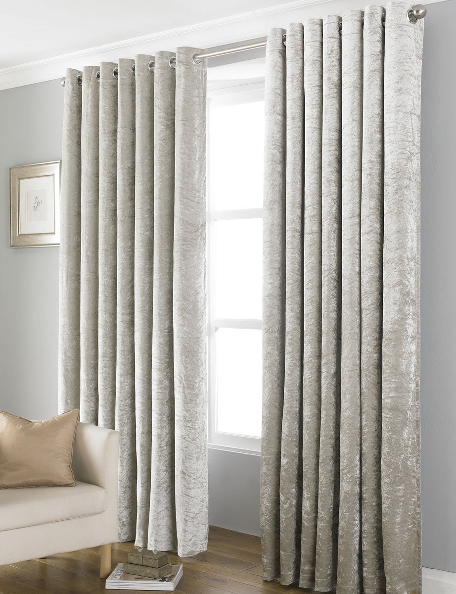 H Line Ring Top Eyelet Blackout Pair Curtains Lined Grey 66 X