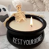Halloween Decorations Indoor - Cute Skeleton Candles Decor | Spooky Candle Gifts Decoration, Halloween Centerpieces for Tables, for Home Room Mantel Party Kitchen