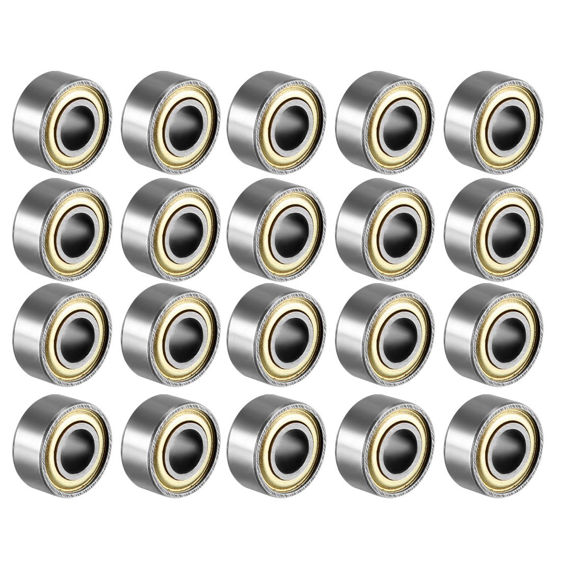 sourcing map 684ZZ Ball Bearing 4mm x 9mm x 4mm Double Shielded 684-2Z Deep Groove Bearings, Carbon Steel (Pack of 20)
