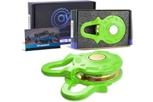 AyA Gear Multi-Function Premium Snatch Blocks 66,000 lbs (30Ton) Break Strength | Heave Duty Vehicle Recovery Gear, for Steel Wire Cable or Synthetic Rope and Soft Shackles(Green)