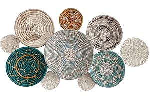 ChumDecor Boho Wall Basket Decor, Wall Hanging Decor, Decorative Baskets for Home Decor, Boho Basket Wall Decor Set, Hanging Basket Wall, Woven Basket Set