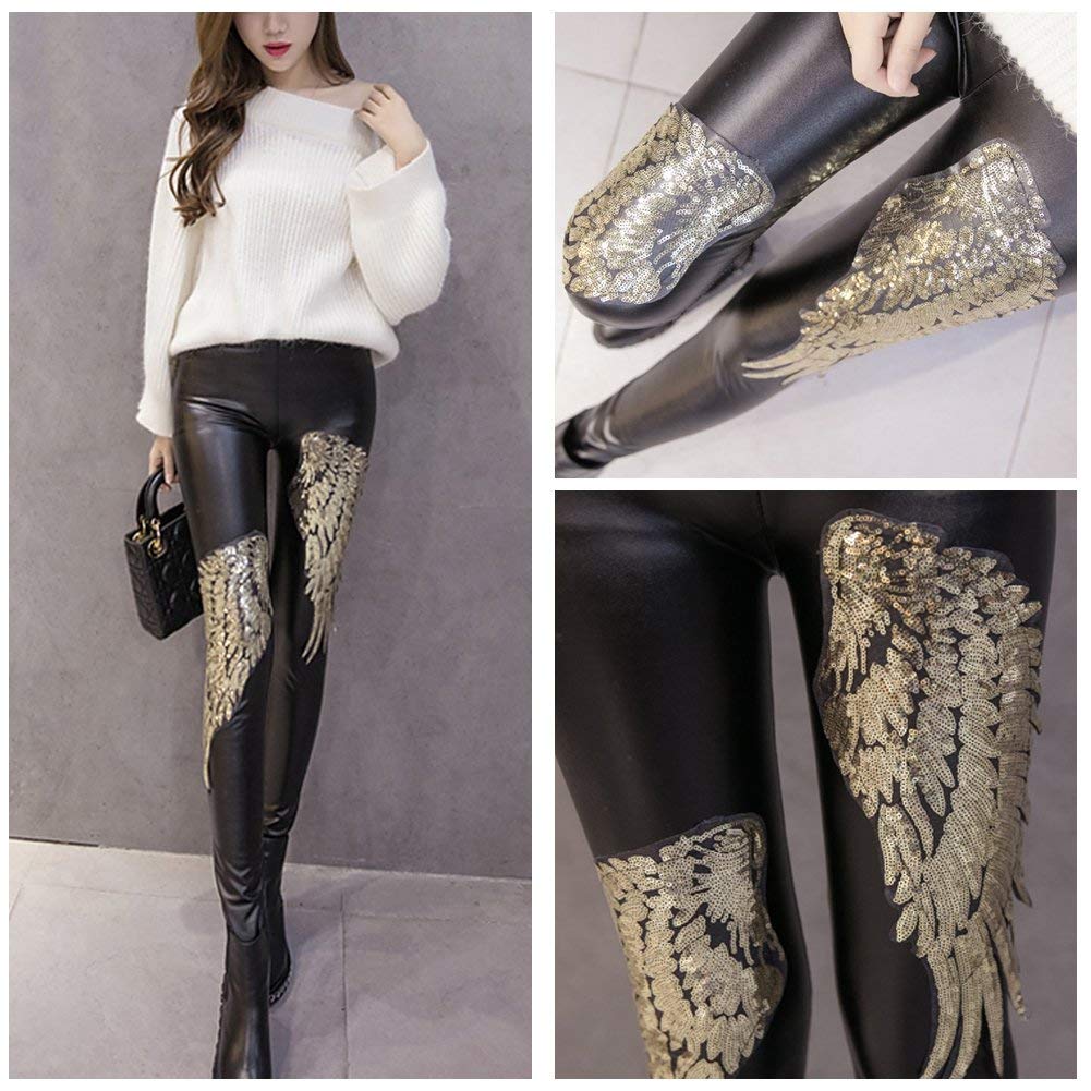 LoveInUSA 7 PCS Sequins Angel Wings Iron On Patch DIY Embroidered Applique Bling Wings for Jackets Cloth Decoration Valentine\'s Day Gifts