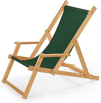 Chaise Longue De Jardin En Bois Transat Chaise Longue Relax De Plage Chaise Longue Avec Accoudoirs Vert