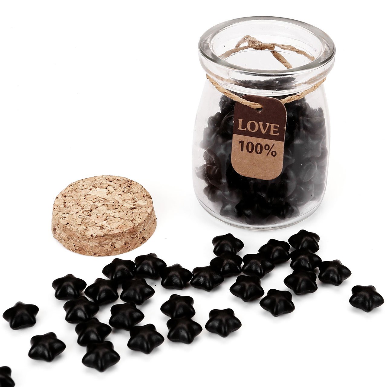 Mogoko Sigillo + Ceralacca in forma di Stella + Cera + Cera Stick Spoon Francobolli Vintage Kit per Lettera Personalizzata Timbri Personali REGALO SET - Nero