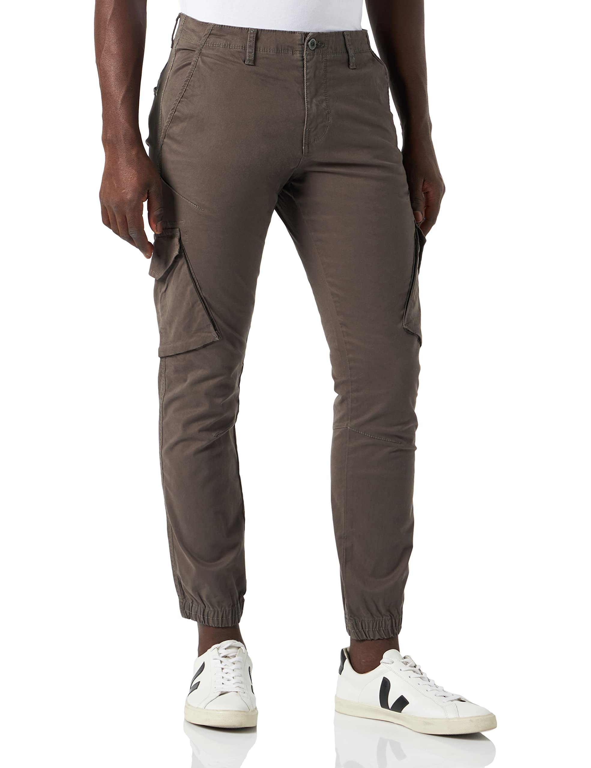 Teddy Smith Men's Battle Twill Dress Pants, Beluga Khaki, 27W