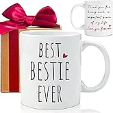 Best Bestie Ever Mug Gifts for Women, 11oz White Ceramic Coffee Cup, Funny BFF Gift for Best Friend, Sister - Birthday, Christmas Gift with Inspirational Quote -285