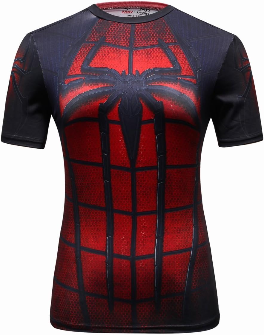Cody Lundin Women Fashion Spider Printed Cosplay Outdoor Shirt Running Fitness Sports Shortsleeve T-shirt