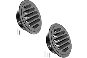 HG Power Round Vent Cover 4 Inch, Stainless Steel Soffit Vents with Screen Mesh, Louver Air Vent Hood for Wall, Ceiling Mount