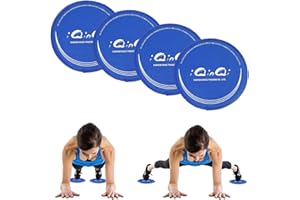 iQinQi Exercise Core Sliders for Working Out, Dual Sided Sliding Discs Use on Hardwood Floors, Workout Glider Discs Abdominal & Total Body Gym Exercise Equipment for Home