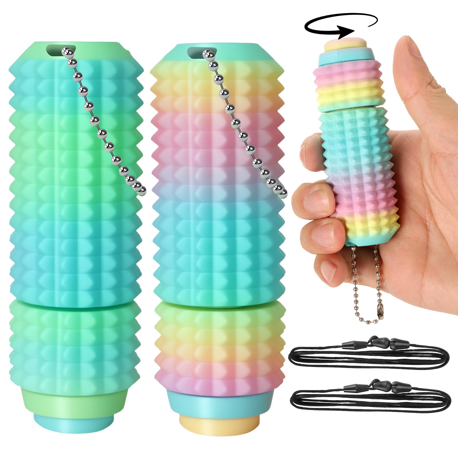 Photo 1 of 2PCS Little Ouchies Fidget, Pocket Mini Pain Stim Fidget Toy Anxiety Relief Pain Stim, 3D Printed Spiky Grippie Stim Keychain for Adults Teens and Office Workers Novelty Gifts