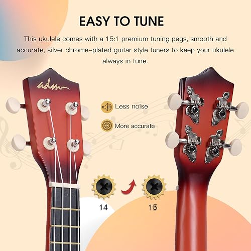 JupiterForce Soprano Ukulele Beginner Kit - 21 Inch With Gig Bag, Digital Tuner & Extra Strings