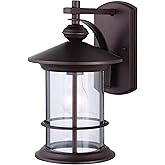 Canarm Treehouse 1-Light Outdoor Lantern, Bronze Finish Wall Mount with Clear Glass, Durable Weather-Resistant Lighting for P