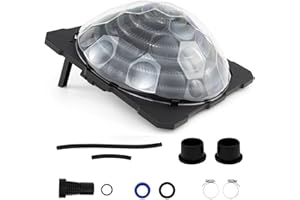 IRONMAX Solar Pool Heater for Above-Ground & Inground Pools, Outdoor Swimming Heater with Dome Cover, Foldable Legs & Rotatab