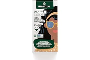 Herbatint Henna Color Organic Hair Dye - Plant-Based Henna Powder & Herbal Formula - Vegan - Soft Black - 3.5oz