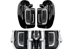 HCmotorku Lower Vented Leg Fairings Glove Box with LED Turn Signals Light Fit for Harley Touring CVO Street Glide FLHX Road G