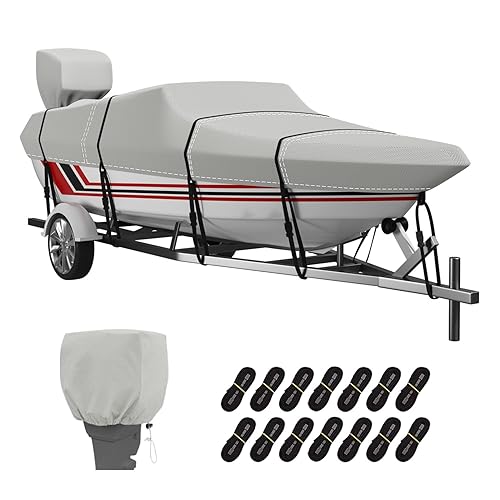 VINPATIO Trailerable Boat Cover, 600D Solution-Dyed Bass Boat