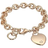 GUESS "Basic" G Logo Heart Link Bracelet