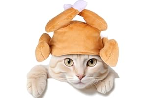 WITTOCS Cat Thanksgiving Turkey Drumstick Hat Small Dog Kitten Hat for Cosplay Accessories Halloween Xmas Party Costume Favors