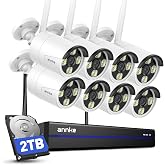 ANNKE Wireless Camera System, 16CH 4K NVR & 8X 3MP Outdoor Cameras, 2TB HDD | Security Cams(Wired Power), 2-Way Audio, Dual-B