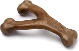 Benebone Indestructible Wishbone Dog Chew Toy Real Bacon Made in USA