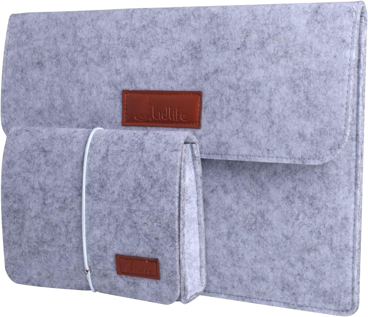 Lidlife 12 Inch Felt Laptop Sleeve Carrying Case Notebook Protective Bag with Mouse Pouch for for 12" Apple MacBook / 11" MacBook Air /12" Surface Pro 3 (Light Gray)