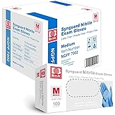 Jointown Basic Medical Blue Nitrile Exam Gloves - Latex-Free & Powder-Free for Medical, Cleaning, Cooking, Food Safe- NGPF7002 (Case of 1,000), Medium