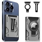 BESSIO Magnetic Phone Wallet Compatible with Apple MagSafe - Metal Card Holder with AirTag Holder, RFID Blocking & Money Clip Mag Safe Wallet for iPhone 17 16 15 14 13 12 Pro Max/Pro/Plus/Mini
