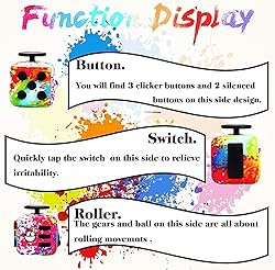 Noanbemk 4pcs Pack Stress Cube，Fidget Magic Cube