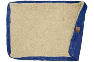 Floppy Dawg XL Dog Bed Replacement Cover. Removable and Machine Washable Cover for Mattress and Rectangular Pillow Beds. 48L x 30W. Blue with Beige Top.