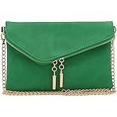 FashionPuzzle Envelope Wristlet Clutch Crossbody Bag with Chain Strap