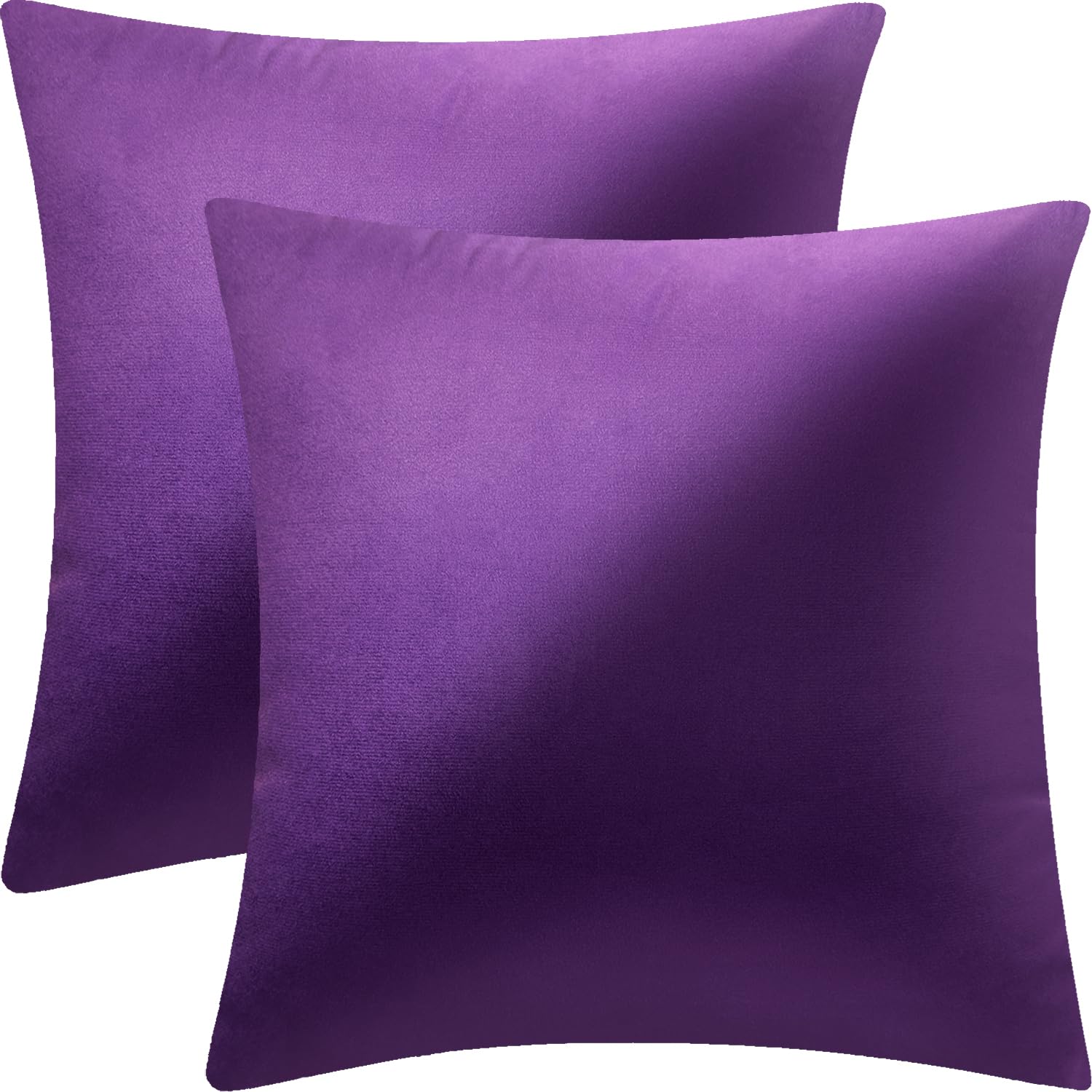 Photo 1 of 2 Pack 18x18 Pillow Cover Velvet Pillow Covers, Square Throw Pillow Covers for Living Room Decorations Throw Pillow Case, Throw Pillow Cover Cushion Cover for Sofa Bedroom Car, Eggplant Purple