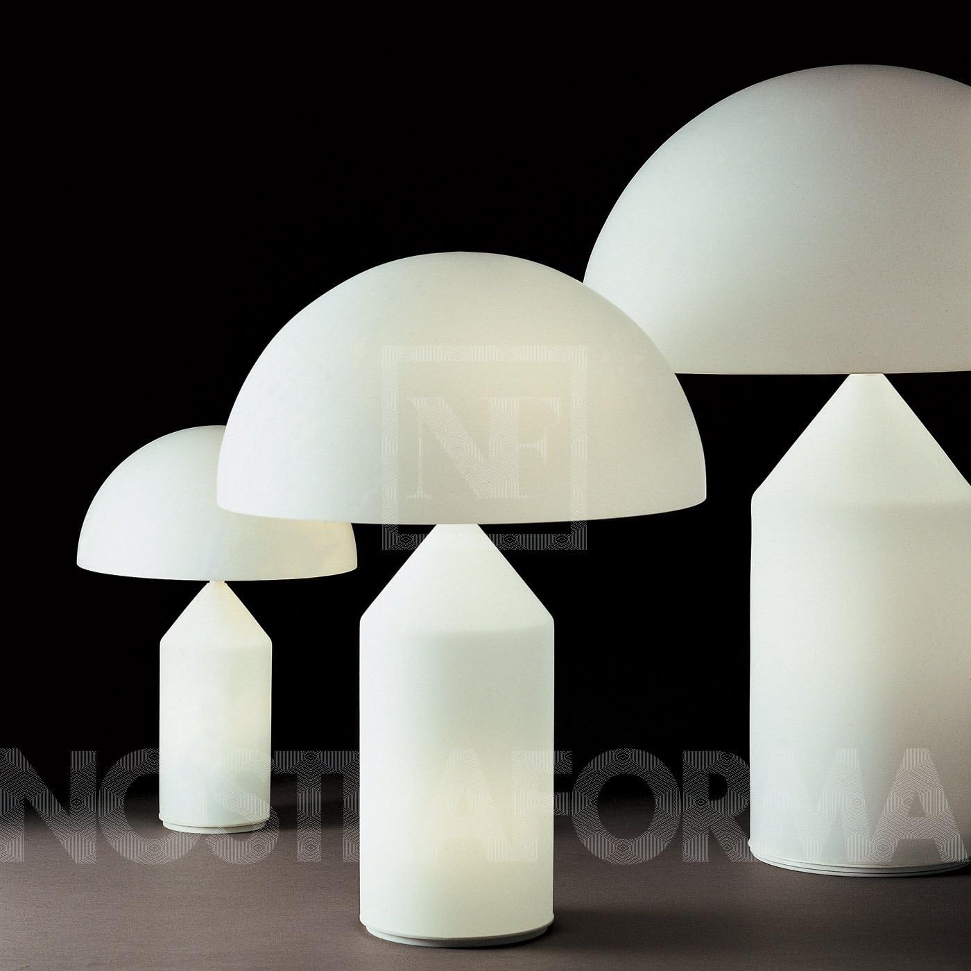 Atollo 235 Table Lamp Opal Murano Glass/matt/with dimmer/H70 Ø50cm