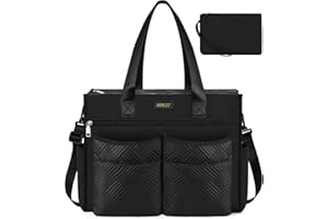 ITIEZY Utility Tote Bag for Women with 15/18 Pockets - Large Teacher Tote Bag with Zipper Compartment Nurse Bags for Work